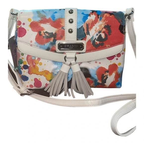 NWT Sharif 1827 UNIQUE Watercolor Floral Crossbody - Picture 1 of 13